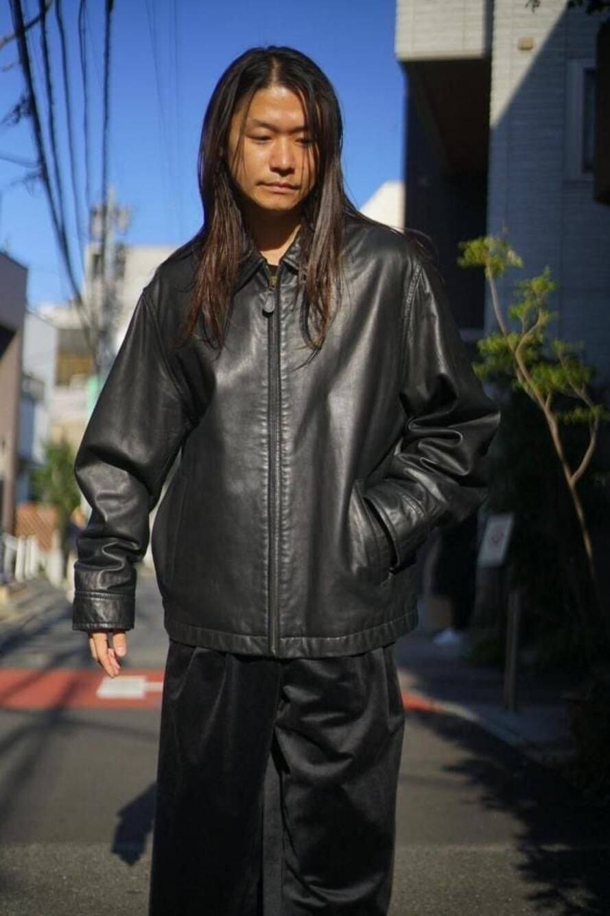 Nautica Men's 40 Black Zip-Up Lamb Leather Jacket Vintage Streetwear HR11-26